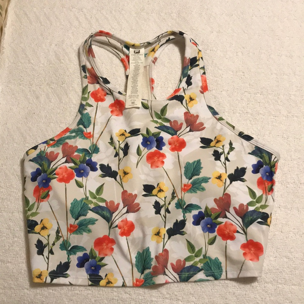 floral workout bra top